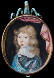 Retrato en miniatura de Carlos XI, Rey de Suecia 1660-1697, de niño